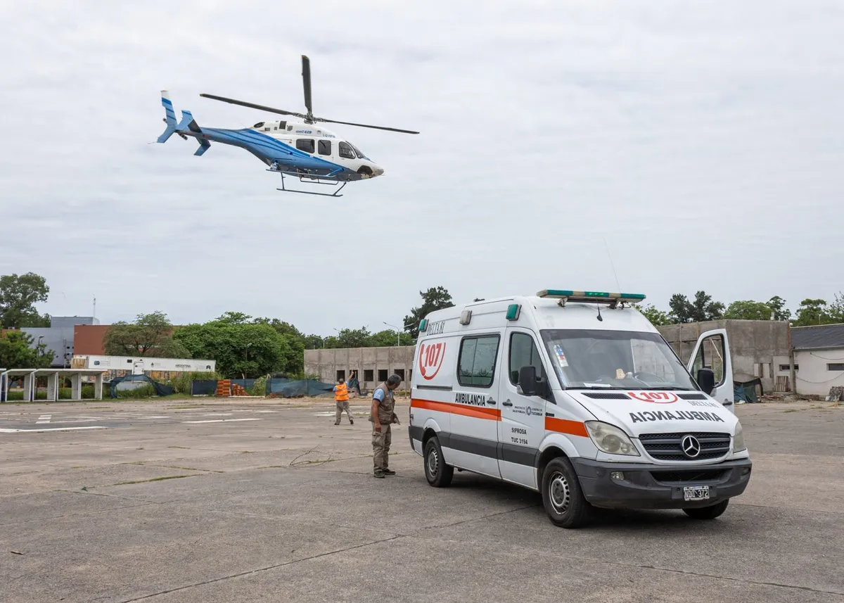 El helicóptero sanitario trasladó a una paciente con posible ACV desde Mala Mala