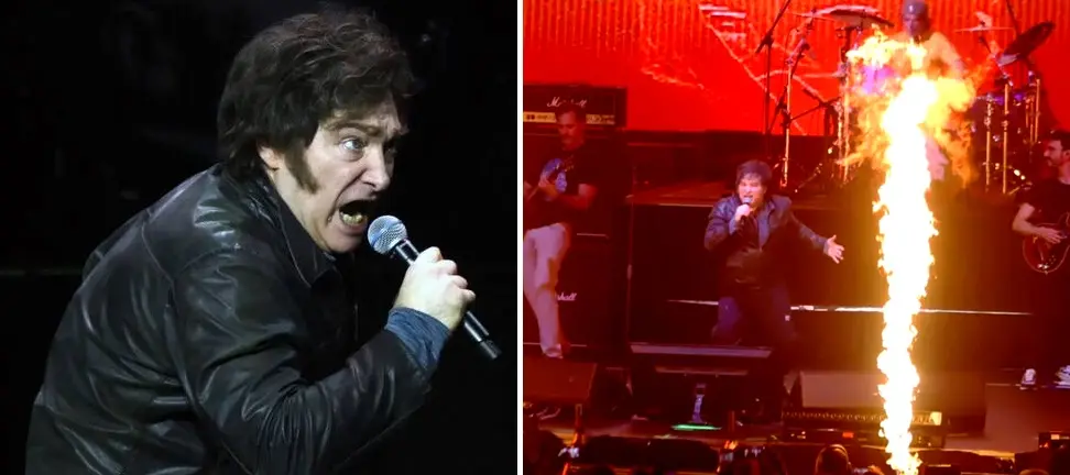 Milei sorprendió con su show de rock en el Movistar Arena: video